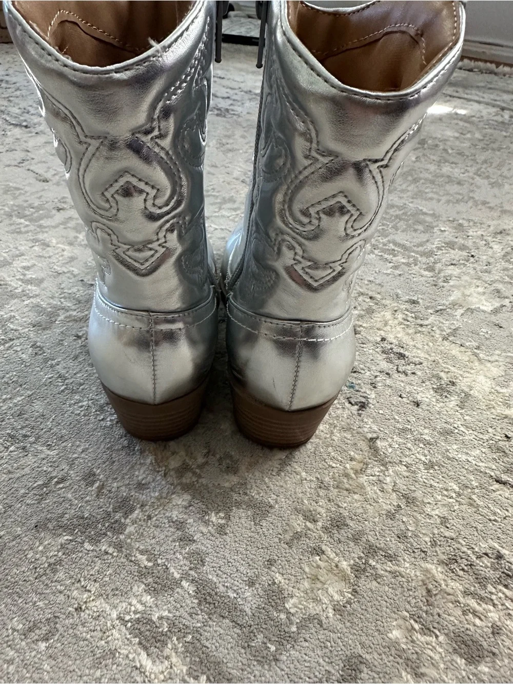 Soda Metallic Silver Kids Western Boots 13